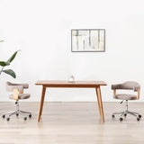 Vidaxl eetkamerstoelen draaibaar 2 st gebogen hout en stof taupe