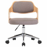 Vidaxl eetkamerstoelen draaibaar 2 st gebogen hout en stof taupe