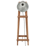 Vidaxl vloerlamp e27 massief mangohout zilverkleurig