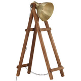 Vidaxl vloerlamp e27 massief mangohout messingkleurig