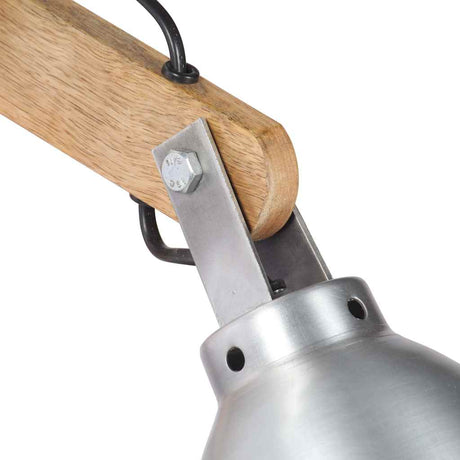 VidaXL Wandleuchte E27 aus massivem Mangoholz und silberfarbenem Eisen