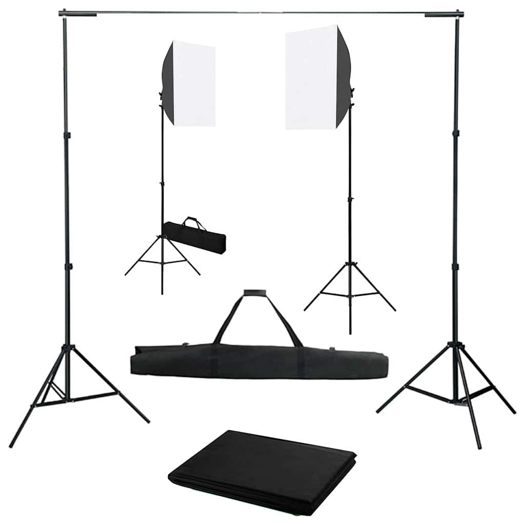 VidaXL Fotostudio-Set mit Softbox-Lichtern und Hintergrund