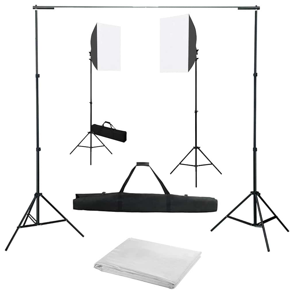 VidaXL Fotostudio-Set mit Softbox-Lichtern und Hintergrund