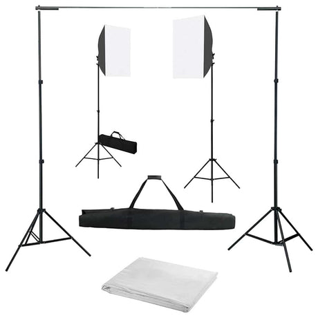 VidaXL Fotostudio-Set mit Softbox-Lichtern und Hintergrund