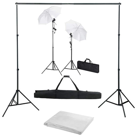 Vidaxl Fotostudio-Set mit Hintergrund, Lampen und Regenschirmen