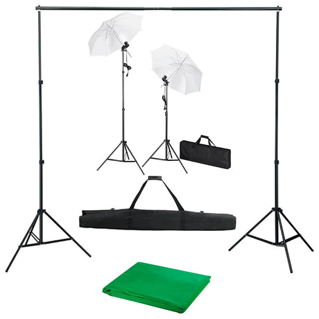 Vidaxl Fotostudio-Set mit Hintergrund, Lampen und Regenschirmen
