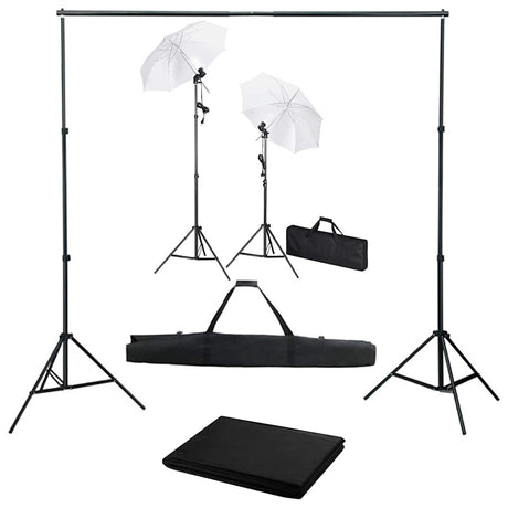 Vidaxl Fotostudio-Set mit Hintergrund, Lampen und Regenschirmen