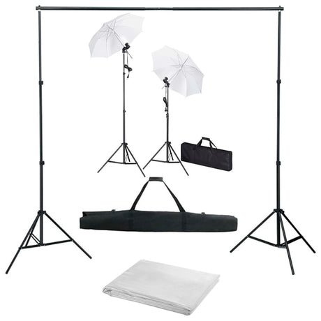 Vidaxl Fotostudio-Set mit Hintergrund, Lampen und Regenschirmen