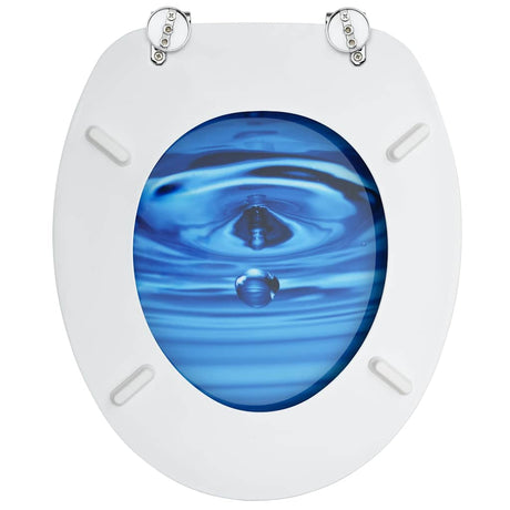 Vidaxl -Toilettensitz mit Deckel Wasserdrücke MDF Blau