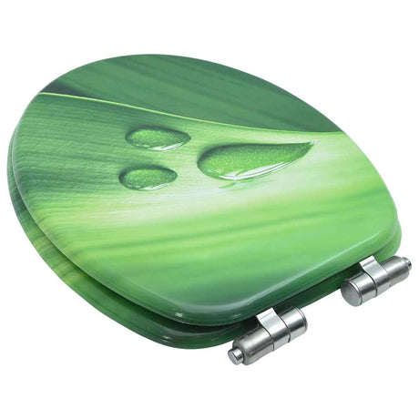 Vidaxl Toilettensitz mit weicher Deckel Wassertropfen MDF Grün