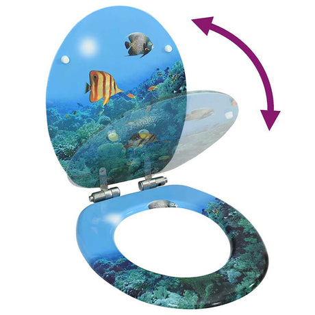 VidaXL Toilettensitz mit Soft-Close-Deckel Deep Sea MDF