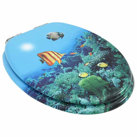 VidaXL Toilettensitz mit Soft-Close-Deckel Deep Sea MDF