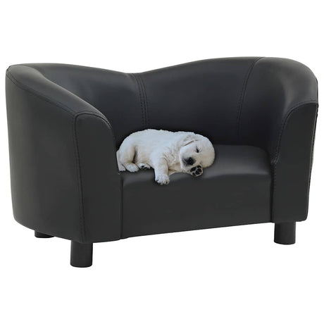 Vidaxl Hundebank 67x41x39 cm künstliches Leder schwarz