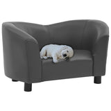 Vidaxxl Hundesofa 67x41x39 cm Kunstleder grau