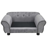 Vidaxl Hundebank 72x45x30 cm Plüschgrau