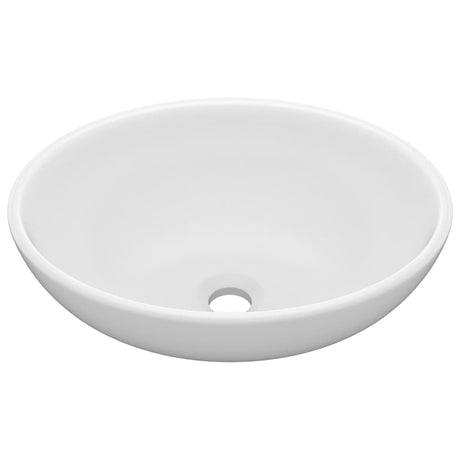 VIDAXL WASHBAIN OVAL 40x33 cm Keramikmatte Weiß