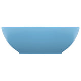 VIDAXL WASHBAIN OVAL 40x33 cm Keramik Matt Hellblau