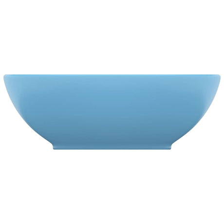 VIDAXL WASHBAIN OVAL 40x33 cm Keramik Matt Hellblau