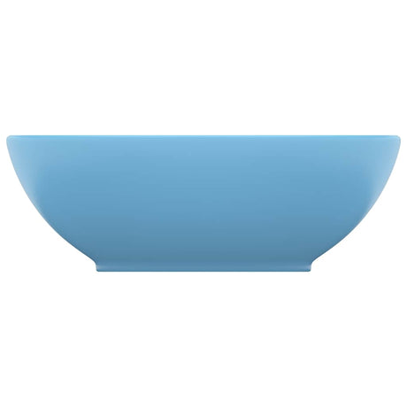 VIDAXL WASHBAIN OVAL 40x33 cm Keramik Matt Hellblau