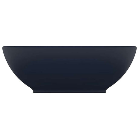 Vidaxl Washbeasin Oval 40x33 cm Keramik Matt Dunkelblau