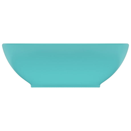 VIDAXL WASHBAIN OVAL 40x33 cm Keramik Matt Hellgrün