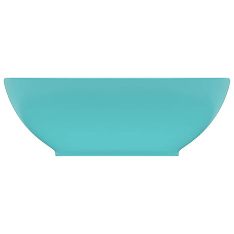 VIDAXL WASHBAIN OVAL 40x33 cm Keramik Matt Hellgrün