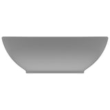 VIDAXL WASHBAIN OVAL 40x33 cm Keramik Matt Hellgrau
