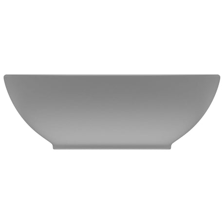 VIDAXL WASHBAIN OVAL 40x33 cm Keramik Matt Hellgrau