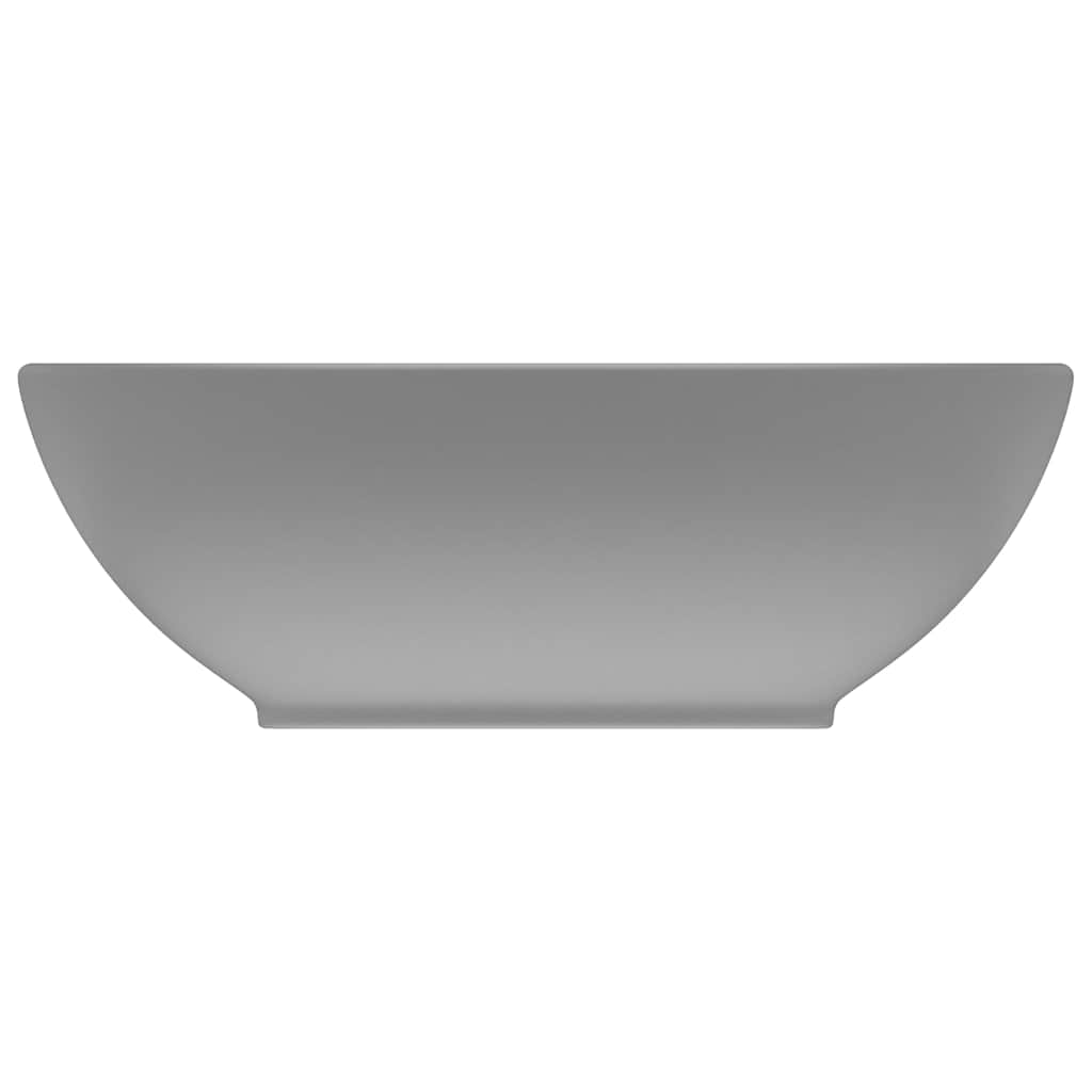 VIDAXL WASHBAIN OVAL 40x33 cm Keramik Matt Hellgrau