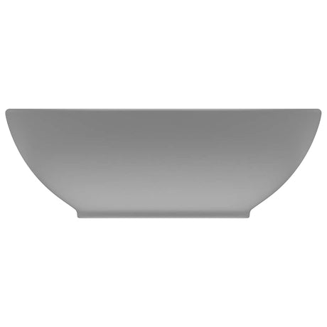 VIDAXL WASHBAIN OVAL 40x33 cm Keramik Matt Hellgrau