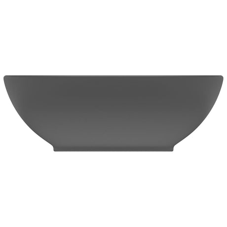 VIDAXL WASHBAIN OVAL 40x33 cm Keramik Matt Dunkelgrau