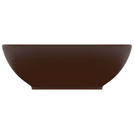 VIDAXL WASHBAIN OVAL 40x33 cm Keramik Matt Dunkelbraun