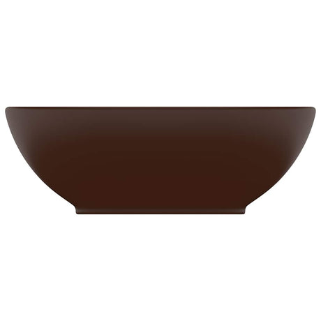 VIDAXL WASHBAIN OVAL 40x33 cm Keramik Matt Dunkelbraun