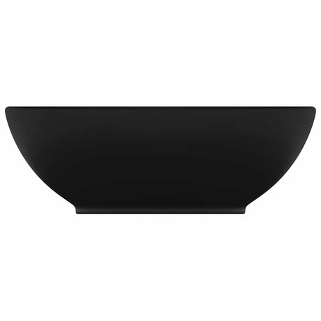 VIDAXL WASHBAIN OVAL 40x33 cm Keramikmattschwarz