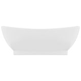 Vidaxl -Waschbecken mit Landung oval 58,5 x 39 cm Keramikmatte Weiß