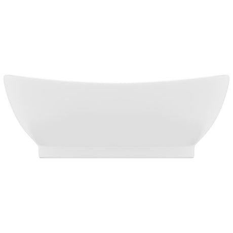 Vidaxl -Waschbecken mit Landung oval 58,5 x 39 cm Keramikmatte Weiß