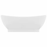 Vidaxl -Waschbecken mit Landung oval 58,5 x 39 cm Keramikmatte Weiß