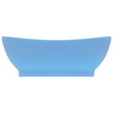 Vidaxl -Waschbecken mit Landung oval 58,5 x 39 cm Keramik Matt Hellblau