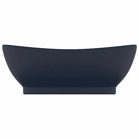 Vidaxl -Waschbecken mit Landung oval 58,5 x 39 cm Keramik Matt Dunkelblau
