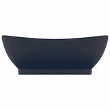 Vidaxl -Waschbecken mit Landung oval 58,5 x 39 cm Keramik Matt Dunkelblau