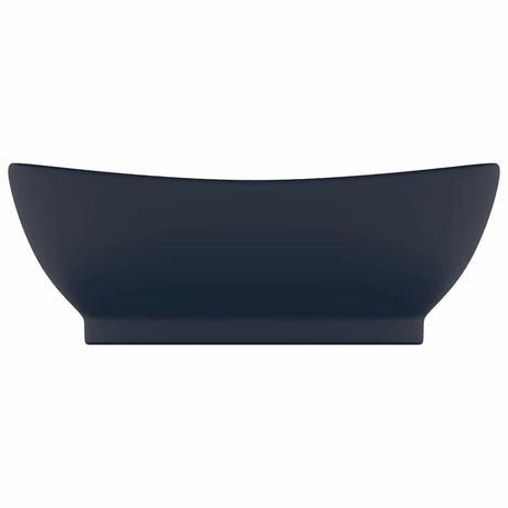 Vidaxl -Waschbecken mit Landung oval 58,5 x 39 cm Keramik Matt Dunkelblau