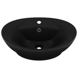 VIDAXL WASHBAIN mit Landung Oval 58,5 x 39 cm Keramikmattschwarz