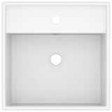 Vidaxl -Waschbecken mit Landesquadrat 41 x 41 cm Keramikmatte Weiß