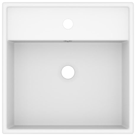 Vidaxl -Waschbecken mit Landesquadrat 41 x 41 cm Keramikmatte Weiß