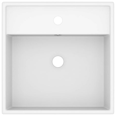 Vidaxl -Waschbecken mit Landesquadrat 41 x 41 cm Keramikmatte Weiß