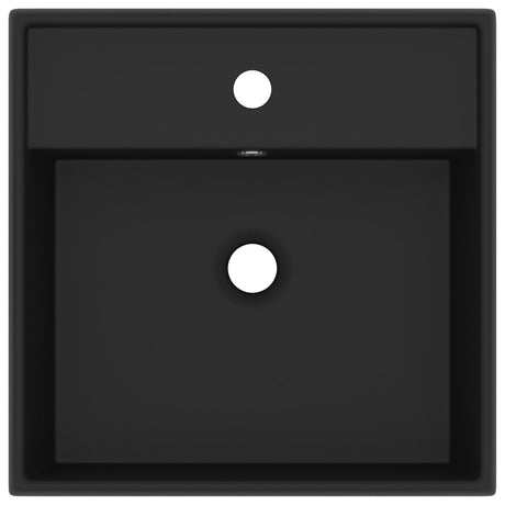 VIDAXL WASHBAIN mit Landesquadrat 41 x 41 cm Keramikmattschwarz