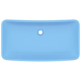 VIDAXL WASHBAIN RETTANGULAR 71 x 38 cm Keramik Matt Hell Blau