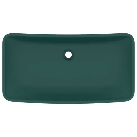 VIDAXL WASHBAIN RETTANGULAR 71 x 38 cm Keramikmatte dunkelgrün