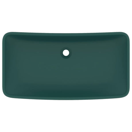 VIDAXL WASHBAIN RETTANGULAR 71 x 38 cm Keramikmatte dunkelgrün