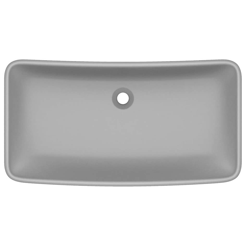 VIDAXL WASHBAIN RETTANGULAR 71 x 38 cm Keramik Matt Hellgrau